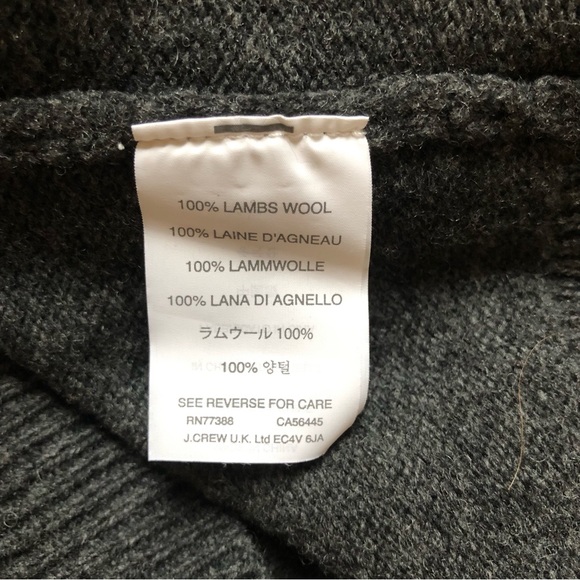 J.Crew Men’s Gray 100% Lambs Wool Long Sleeve Sweater Size Small - Picture 8 of 9